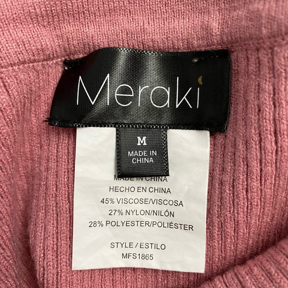 Meraki 2-piece ribbed sweater tube top, balloon sleeve cowl neck coord set - Picture 8 of 9
